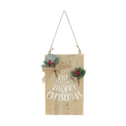 Bord "Wish you a very merry Christmas" 28x18cm hout