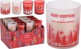 Bougie dans verre 5x6cm 4ass