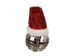 Boule de Noël disco D8cm avec chapeau