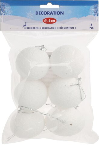 Boules de neige D6cm 6pièces