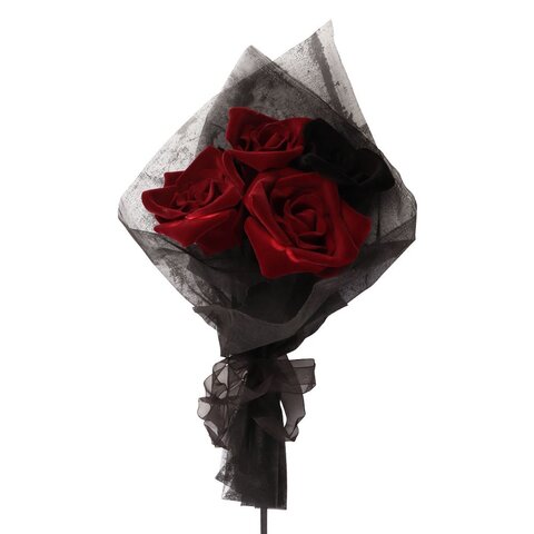Bouquet 5rozen 16x45cm fluweel