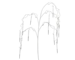 Branche spray H114cm paillette stalactite blanc