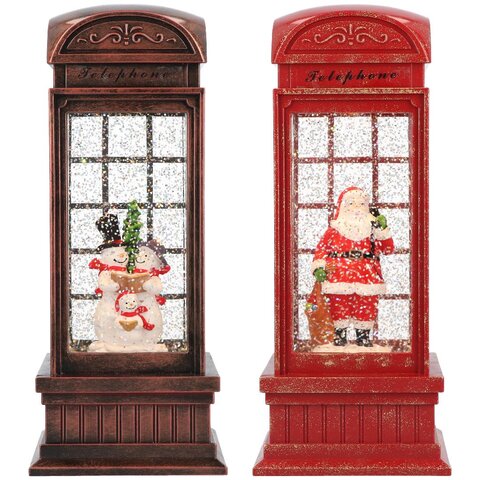 Cabine telephonique effet neige LED 11x11x25