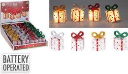 Cadeau H7cm Led glitter 4ass