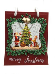 cadeauzak sneeuweffect 17x9x19cm LED