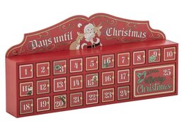 Calendrier Avent  80x12x40cm bois rouge