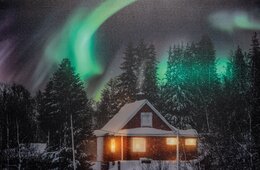 Canvas 58x38cm 4Led - noorder licht