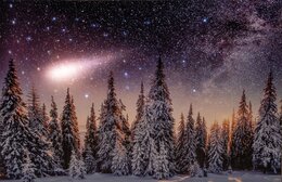 Canvas 58x38cm Led - winter landschap