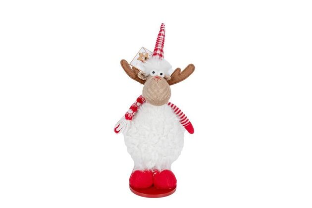 cerf debout 33cm rouge/blanc