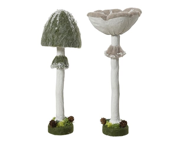 Champignon 12x30cm sur pieds 2ass