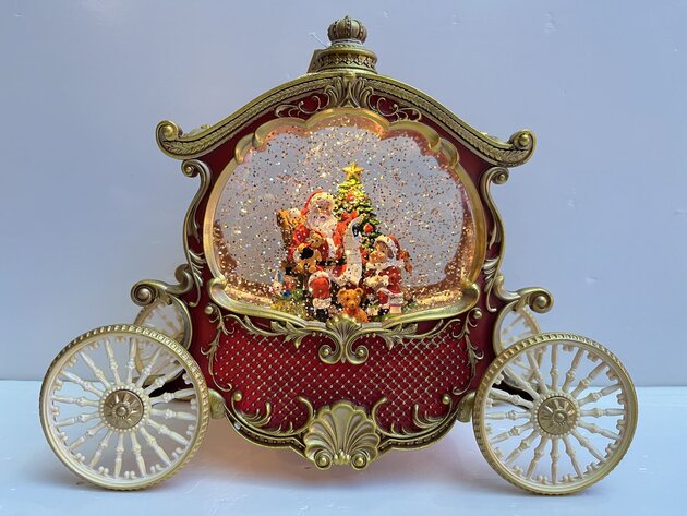 Chariot Noel LED neige 26x22x12