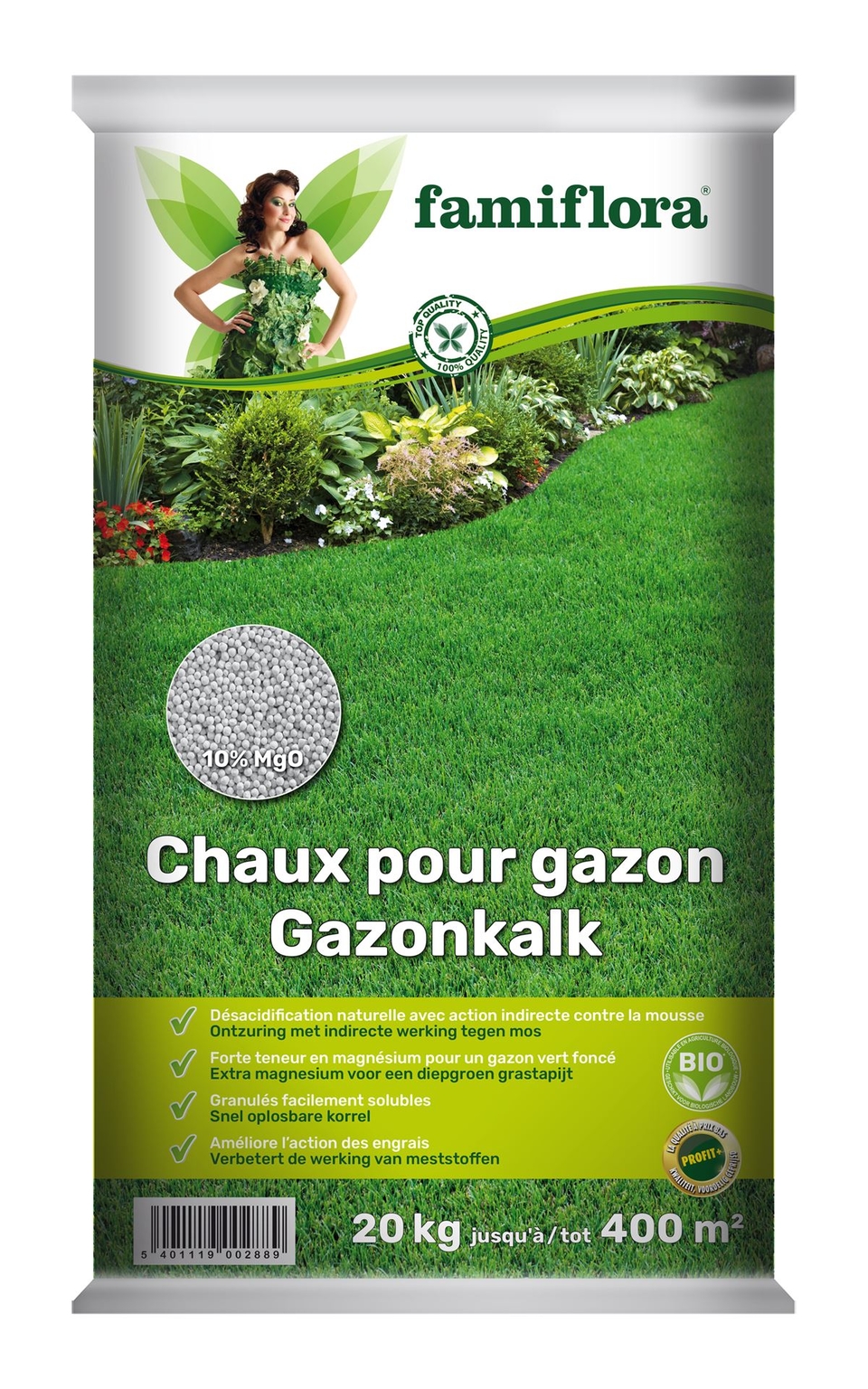 Chaux pour gazon avec magnésium 20kg Famiflora ouvert 7/7