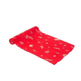 Chemin de table 28cmx3m chic rouge/or