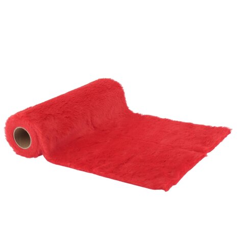 Chemin de table  28cmx3m fourrure rouge