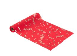 Chemin de table 28cmx3m houx rouge