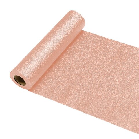 Chemin de table 30cmX5m paillettes rosé or - image 2