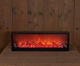 Cheminée 60x20x10cm Led timer noir