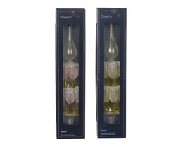 Cimier verre 31cm champagne 2ass