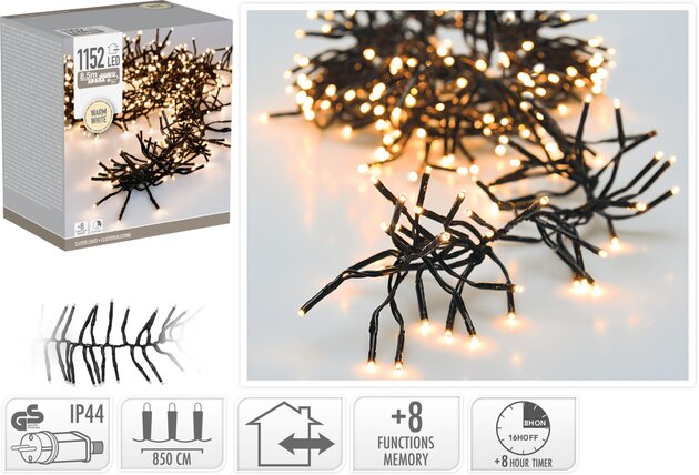 Clusterverlichting 1152Led binnen buiten warm wit