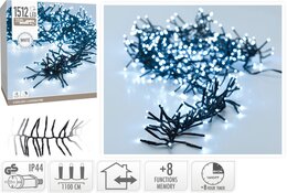 Clusterverlichting 1512Led binnen buiten wit koud