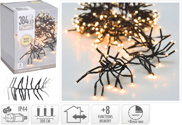 Clusterverlichting 384L warm wit