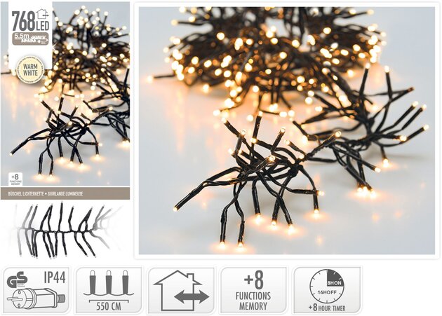 Clusterverlichting 768Led binnen buiten warm wit