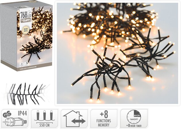 Clusterverlichting 768Led binnen buiten warm wit