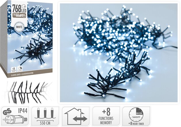Clusterverlichting 768Led binnen buiten wit koud