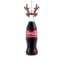 Coca-Cola fles met kerstgewei ornament 11cm