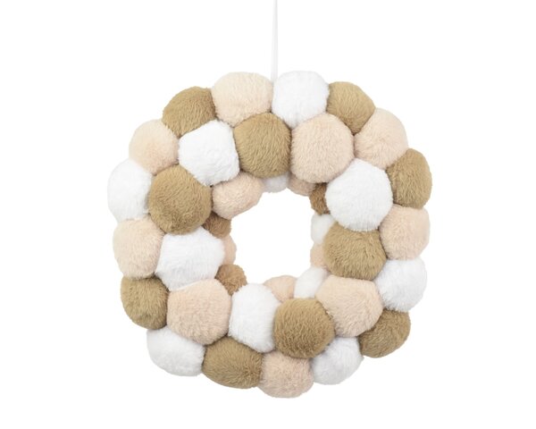 Couronne D40cm polyester blanc brun