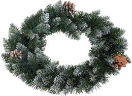 Couronne D40cm vert avec neige