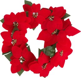 Couronne Noël poinsettia D30cm
