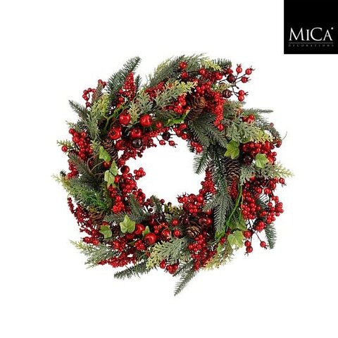 Couronne Norah D50cm baies rouges