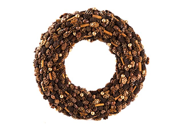 Couronne pommes de pin Luxe 40cm