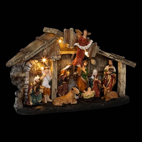 Crèche 11figures 3Led H18cm - image 3