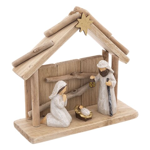 Crèche de Noël 20x19cm avec personnage
