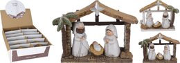 Crèche de Noël avec 3 personnages - 2ass