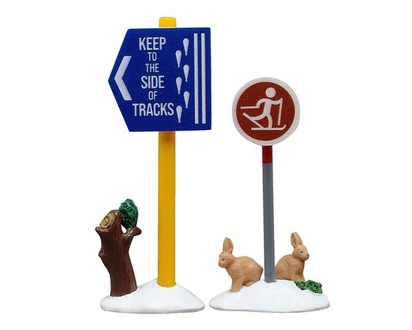 cross country ski sign, set of 2