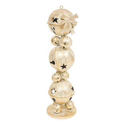 Deco 12belletjes H85cm metaal wit goud