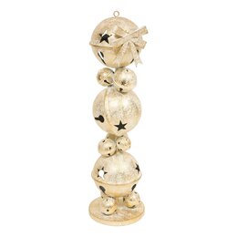 Deco 12belletjes H85cm metaal wit goud