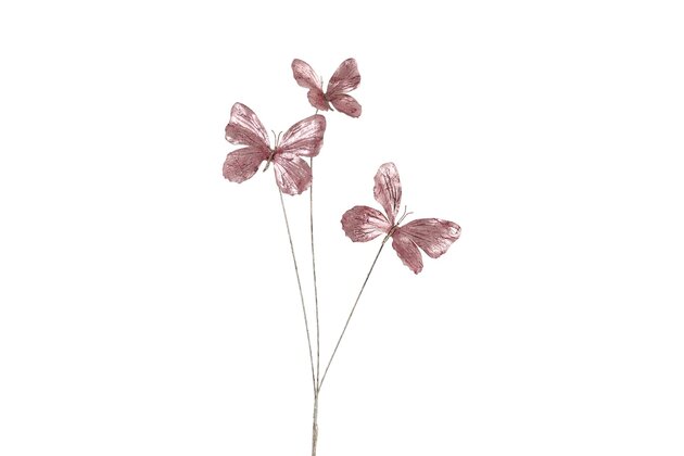 Deco 3vlinders op stekker 66x30x15cm roze