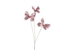 Deco 3vlinders op stekker 66x30x15cm roze