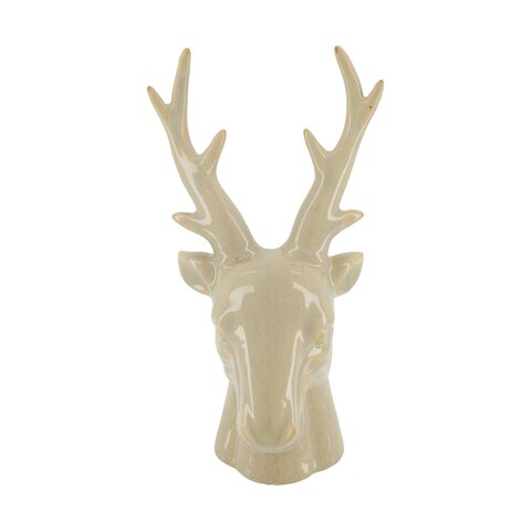 Deco cerf 16x28cm beige