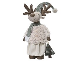 Deco cerf 19x13x82cm beige