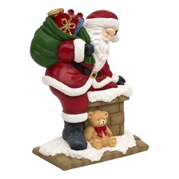 Deco extérieur Père Noël avec cheminée H75cm