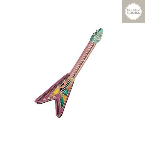 Deco gitaar 12x38cm roze