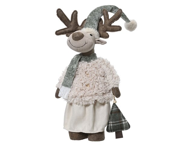 Deco hert 19x13x82cm beige