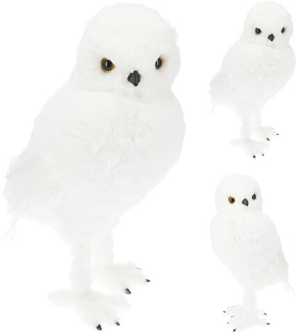 Deco Hibou debout D49cm blanc 2ass
