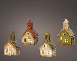 Deco huis 13x5cm Led 4ass