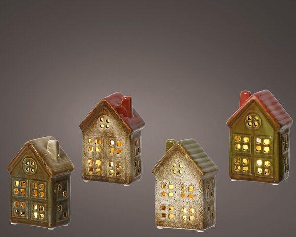 Deco huis 7x11cm Led 4ass